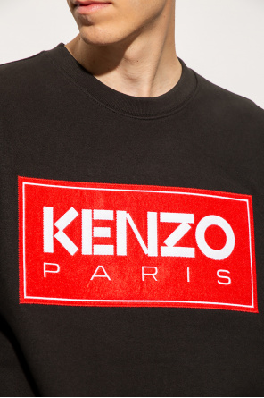Kenzo product eng 34904 T shirt HUF Woz Embroidery L s Tee TS01182 BLACK