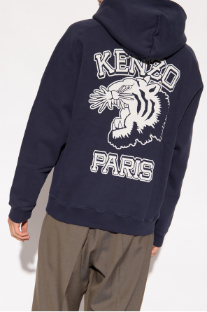 Kenzo Logo leather hoodie