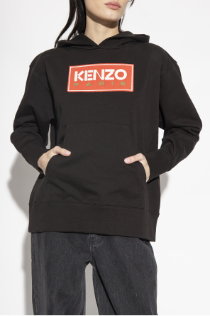Kenzo hoodie preto with logo