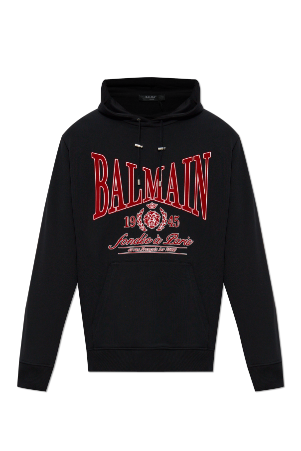 Sweatshirt with logo and velvet finish od Balmain
