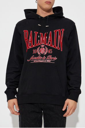 Balmain Sweatshirt with logo and velvet finish