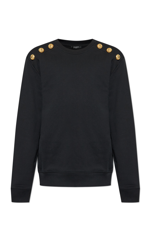 Sweatshirt with decorative buttons on the shoulders od Balmain