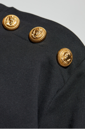 Balmain Sweatshirt with decorative buttons on the shoulders