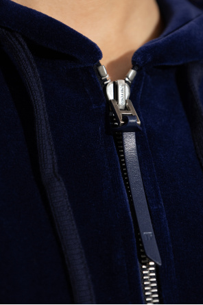 Tom Ford Welurowa bluza z kapturem