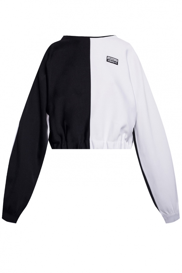 adidas white cropped sweatshirt