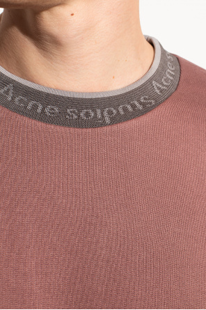 Acne Studios Slim Fit Long Slogan Zip Through Hooded Jacket grey
