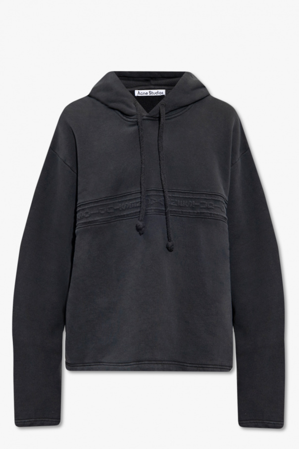 Doublet logo-print cotton hoodie - Black