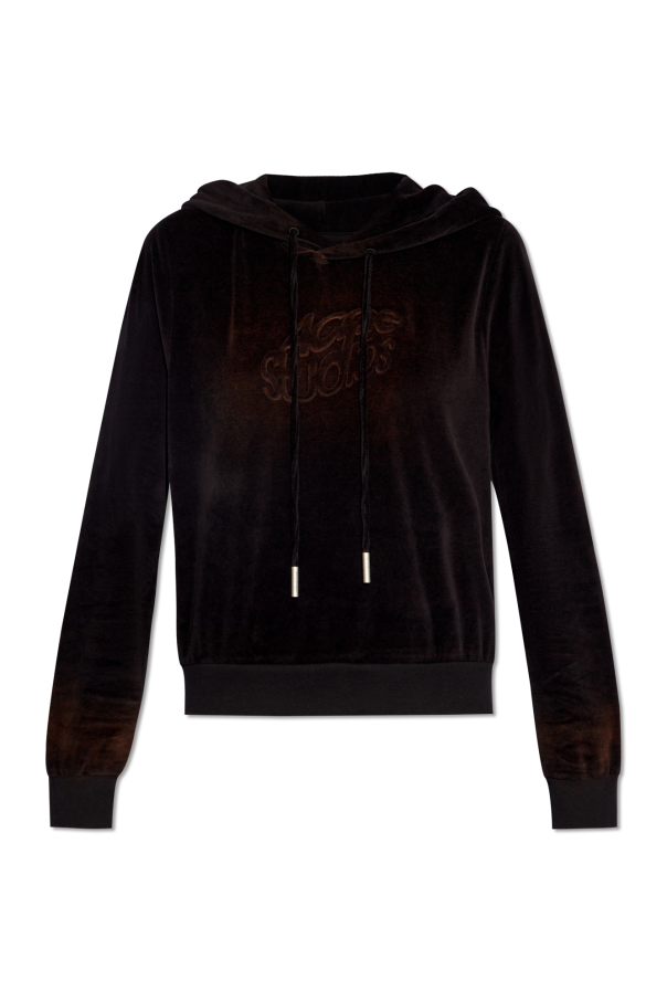 Acne Studios Velour hoodie with logo