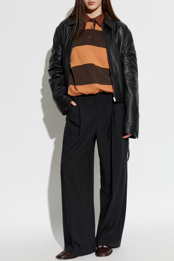 Acne Studios Polo with a leather collar