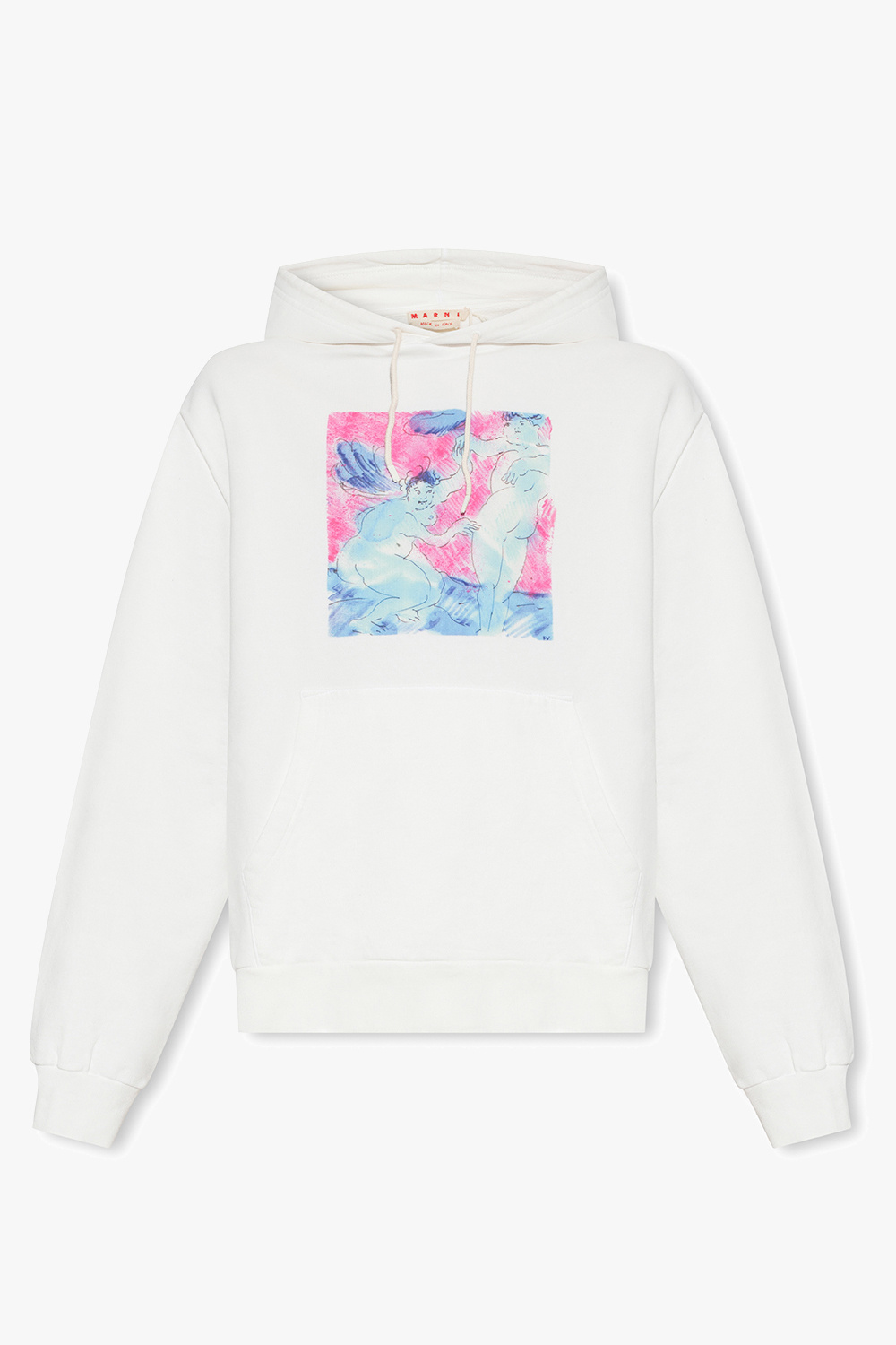 Marni logo-print hoodie - White
