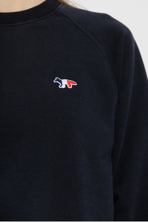 Maison Kitsuné Kappa Sweater met logo vooraan in bordeauxrood