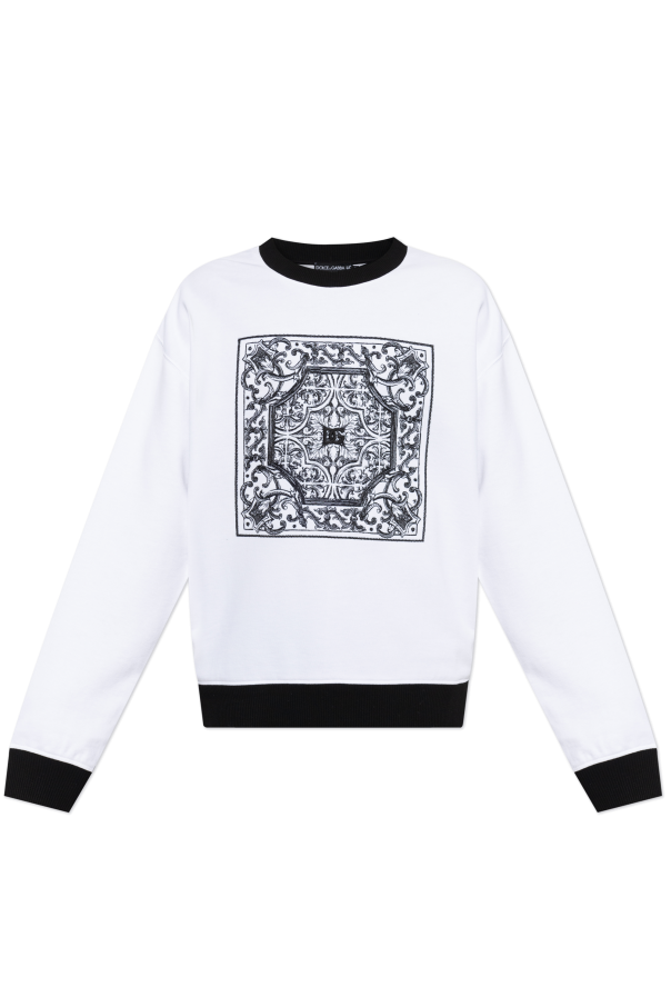 Sweatshirt with embroidered "Majolica" pattern od Dolce & Gabbana