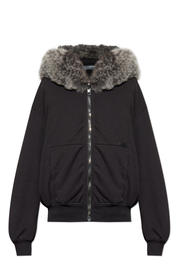 Sweatshirt finished with fur od Dolce & Gabbana