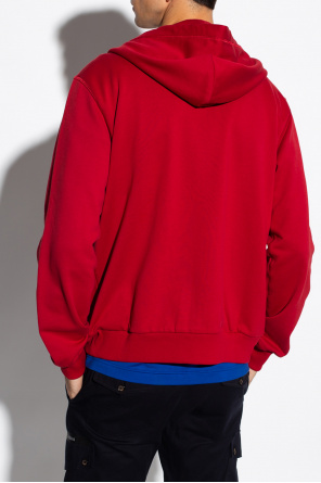 Dolce & Gabbana V-neck logo-patch T-shirt Zip-up hoodie