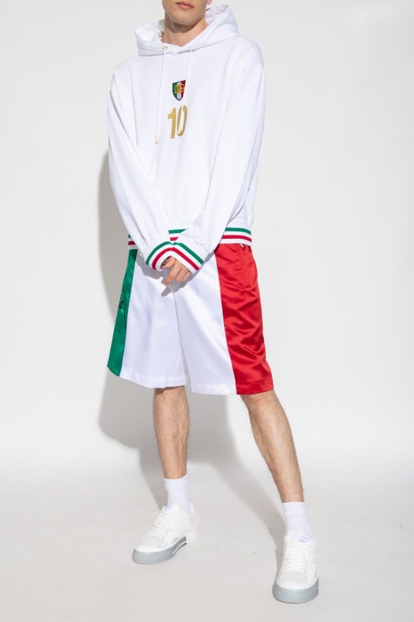 Dolce & Gabbana Kids logo-print touch strap sneakers Cotton hoodie