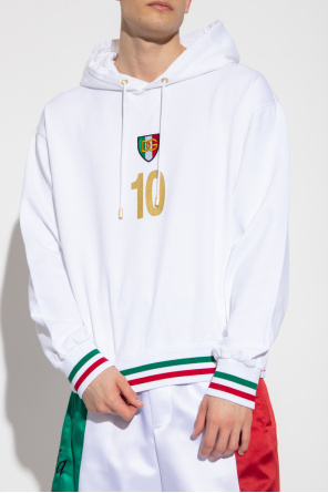 Dolce & Gabbana Kids logo-print touch strap sneakers Cotton hoodie