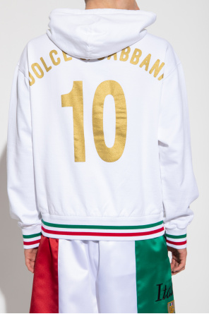 dolce con & Gabbana Silk Polo Shirt With Inlay Majolica Print Cotton hoodie
