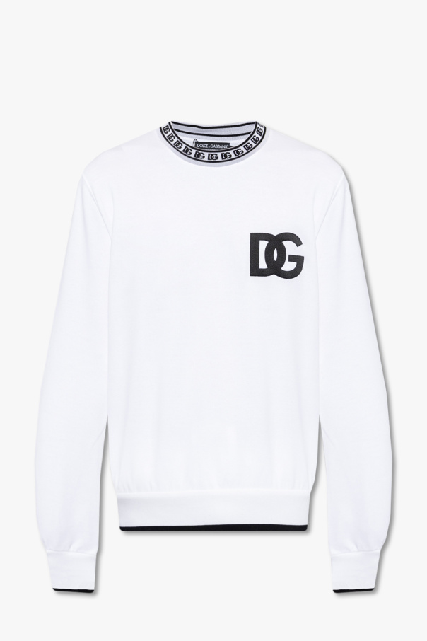 Dolce & Gabbana intarsia-knit virgin-wool jumper Sweatshirt with logo