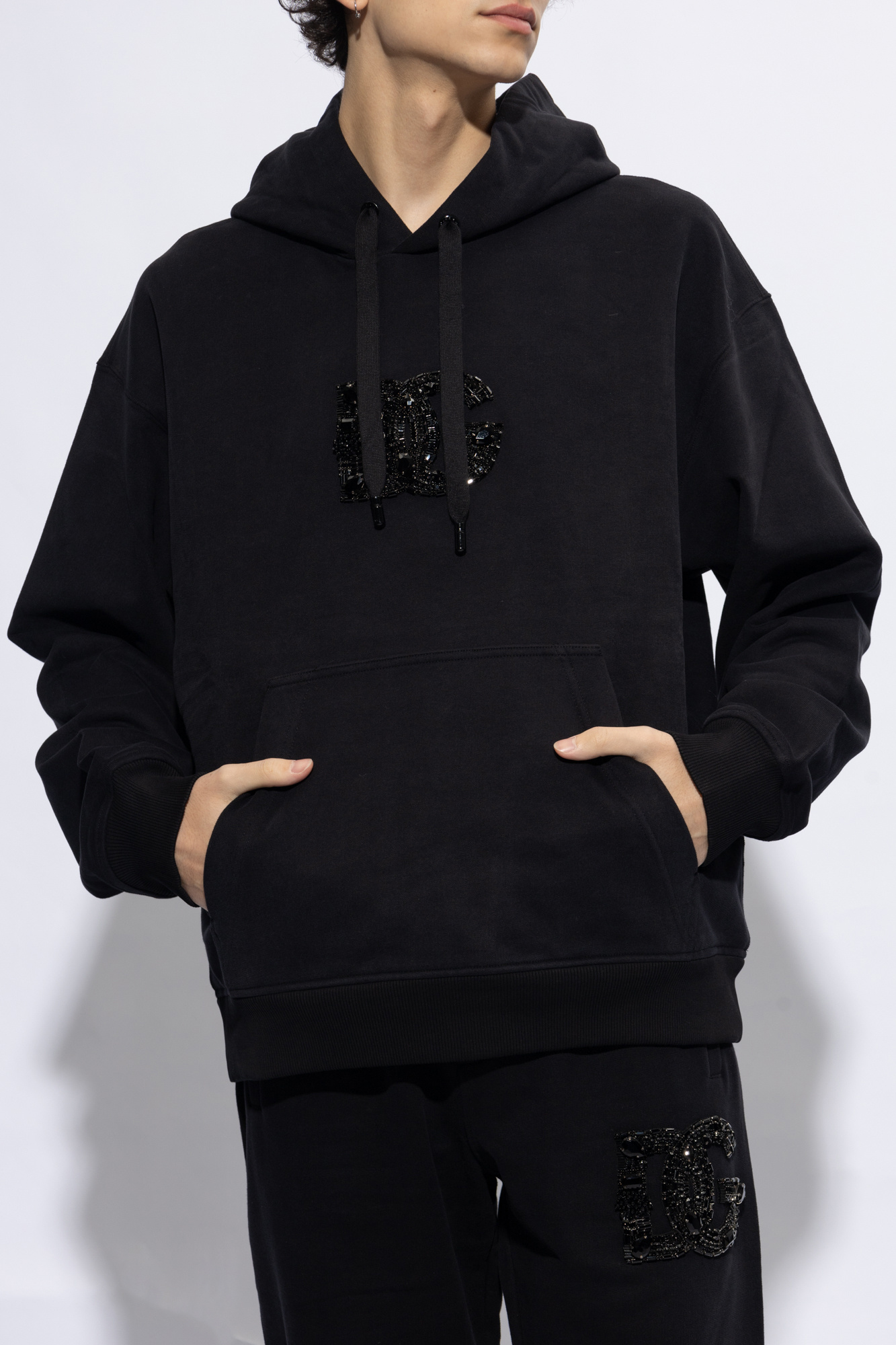 Шлепки босоножки dolce gabbana Hoodie with logo