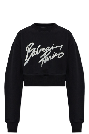 Cropped sweatshirt with printed logo