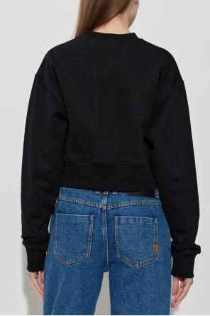 Balmain Cropped sweatshirt with printed logo