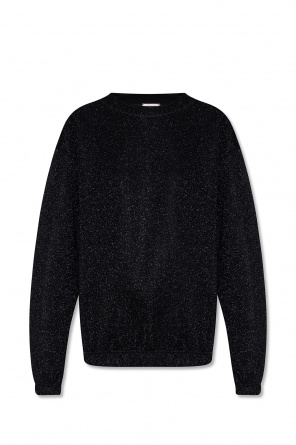 sweatshirt recycled met gekreukte bovenlaag in zwart