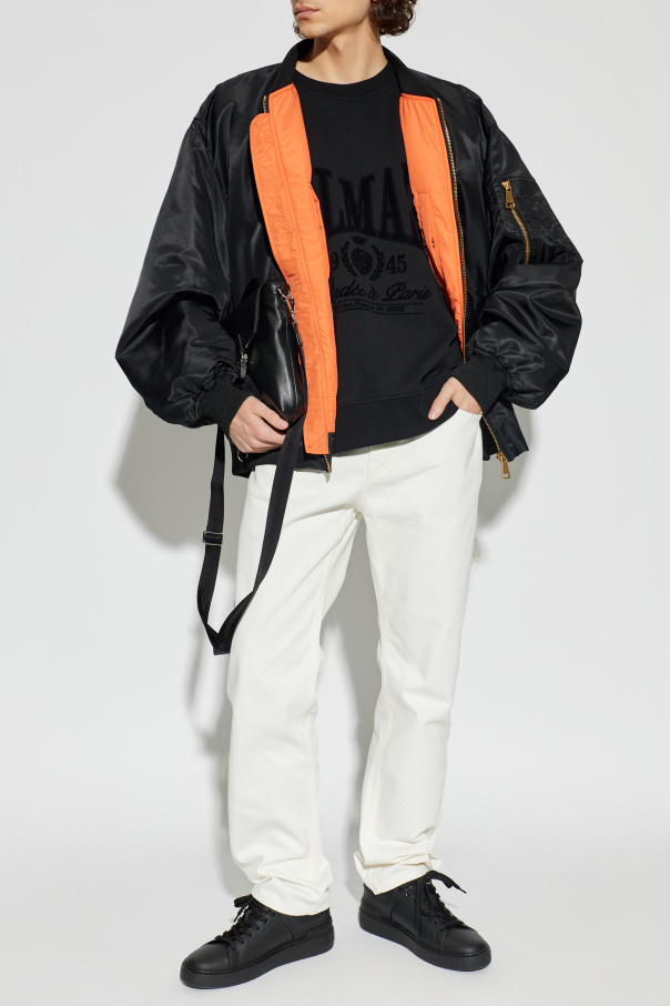 Balmain Sweatshirt with a logo and a velvety finish