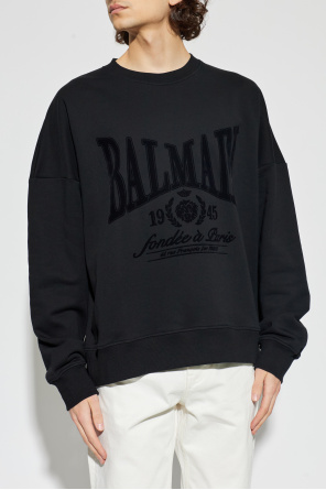 Balmain Sweatshirt with a logo and a velvety finish