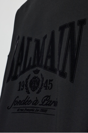Balmain Sweatshirt with a logo and a velvety finish