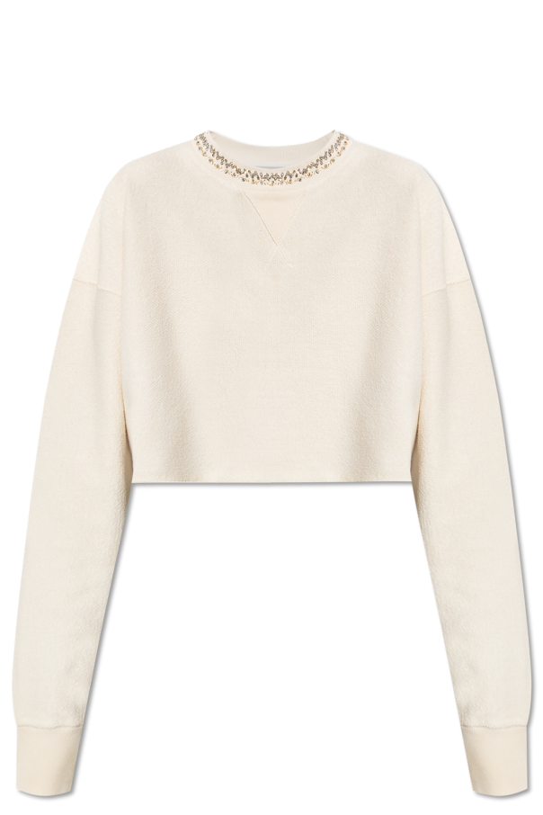 Short sweatshirt with applications od Golden Goose