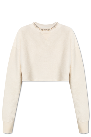 Sudadera corta con aplicaciones