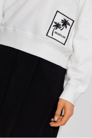 Moncler graphic-print embroidered denim jacket