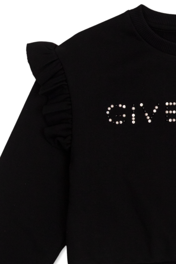 Givenchy Kids Givenchy Logo Ruffled Detail T-shirt