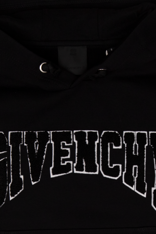 Givenchy Kids Black cotton logo eyelet washed denim jacket from Givenchy