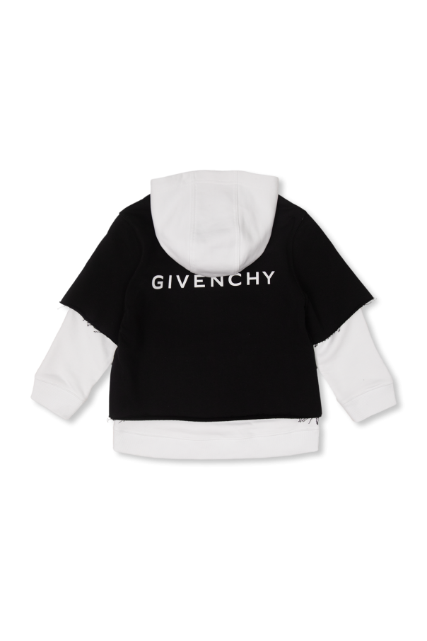 Givenchy Kids cuero givenchy logo print notch-lapels blazer