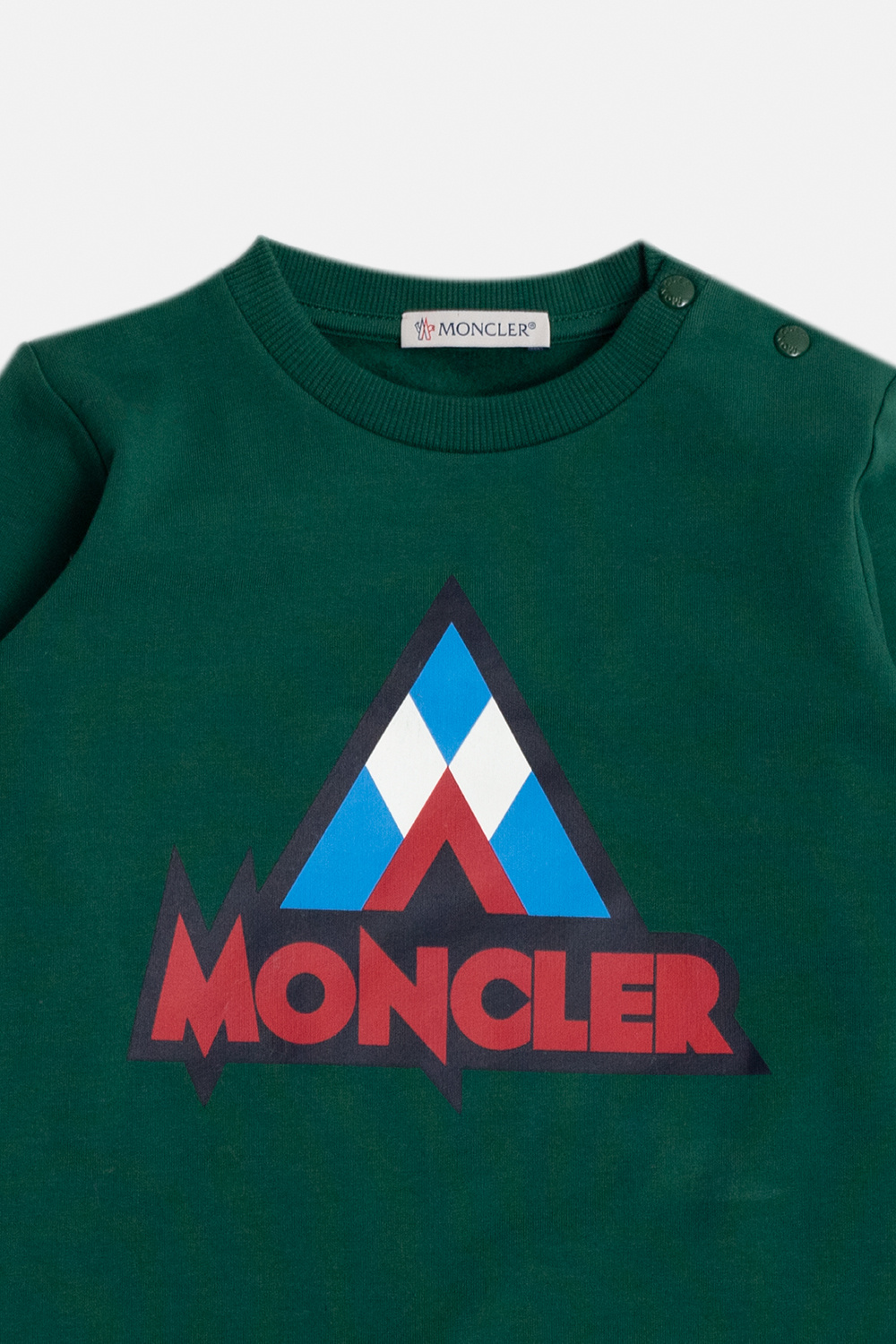 Blu glow Moncler print Macao sweatshirt - gray thermal logo sleeve StclaircomoShops Tommy Beatnik Green shirt neck crew - Hilfiger long T - in - Enfant