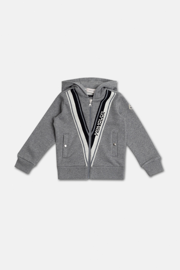Moncler Enfant M zebra-print light track jacket
