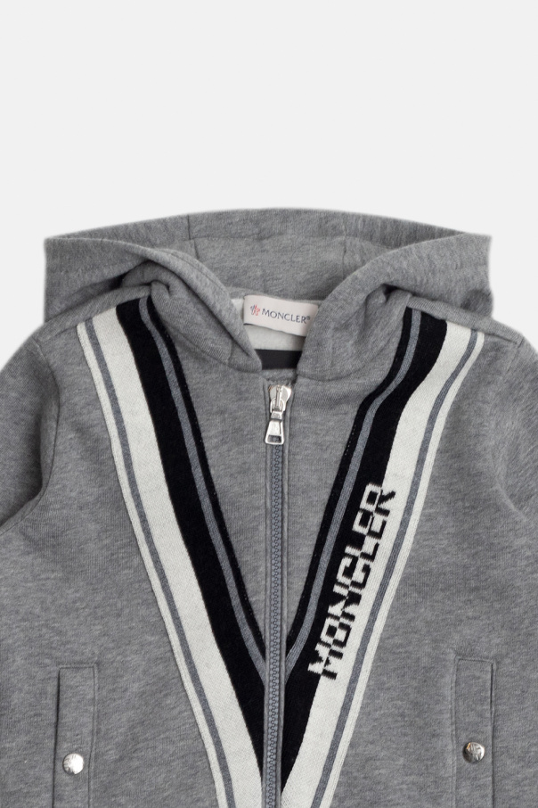 Moncler Enfant hoodie black with stripes