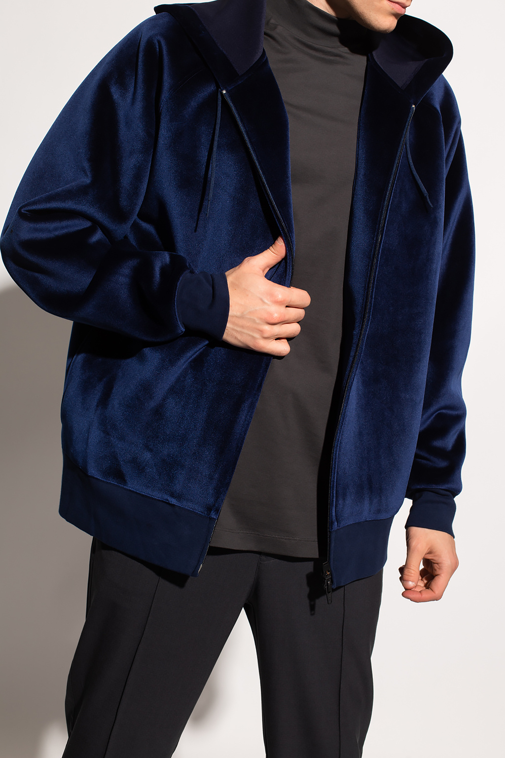 Navy blue Velour sweatshirt Y-3 Yohji Yamamoto - Vitkac France