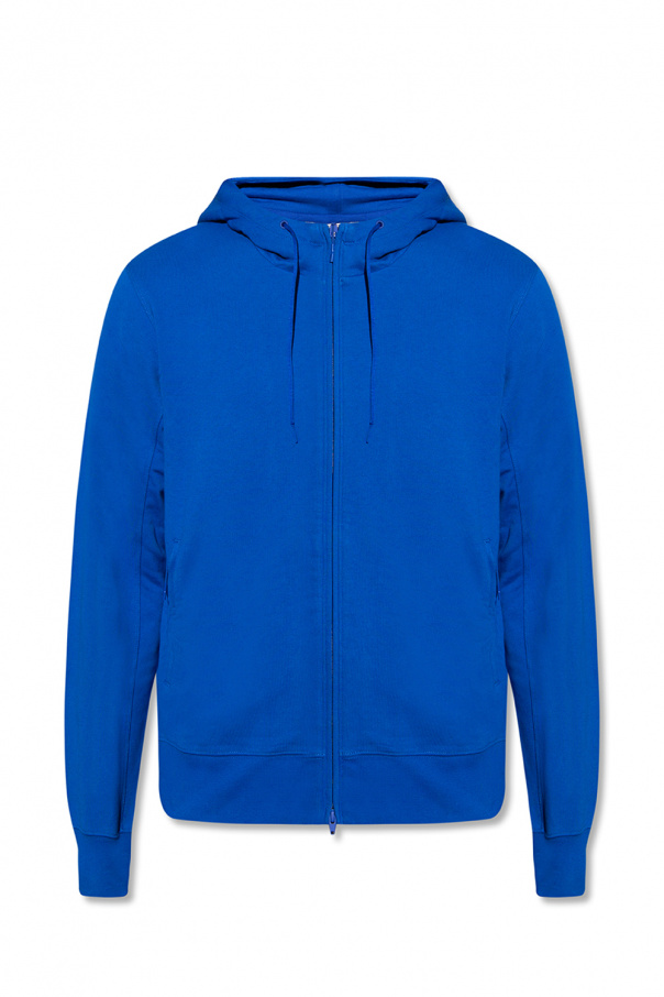 Y-3 Yohji Yamamoto graphic-print cotton hoodie Blau