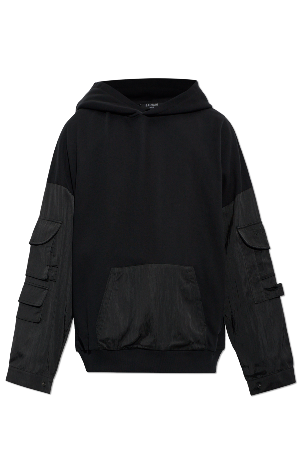Oversized sweatshirt made of combined materials od Balmain