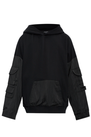 Bluza typu `oversize` złączonych materiałów