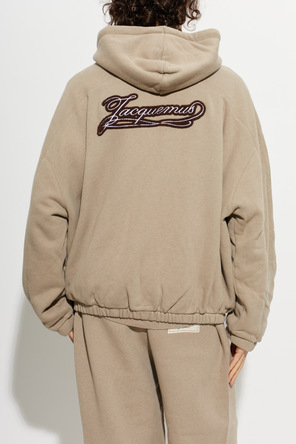 Jacquemus Beige Cotton Zip-Up Hoodie ‘Torneo’ by Jacquemus