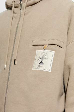 Jacquemus Beige Cotton Zip-Up Hoodie ‘Torneo’ by Jacquemus