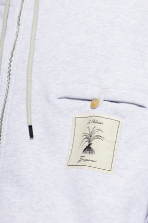 Jacquemus Jacquemus Cotton Hoodie 'Torneo' in Light Grey Mélange