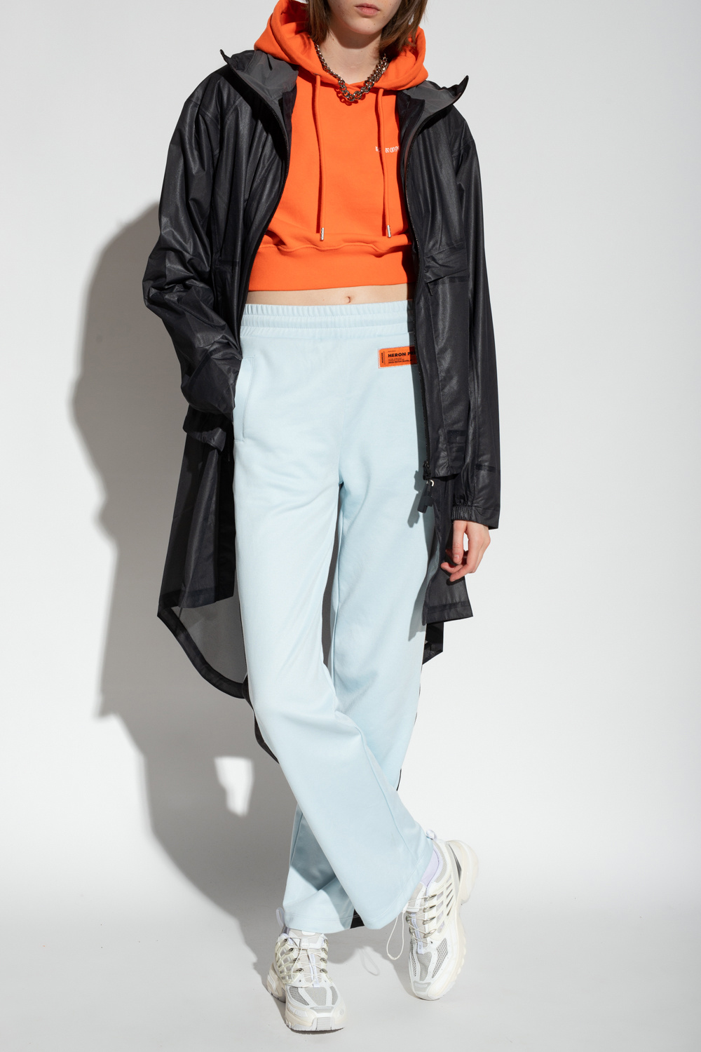 Heron Preston Cropped hoodie with print