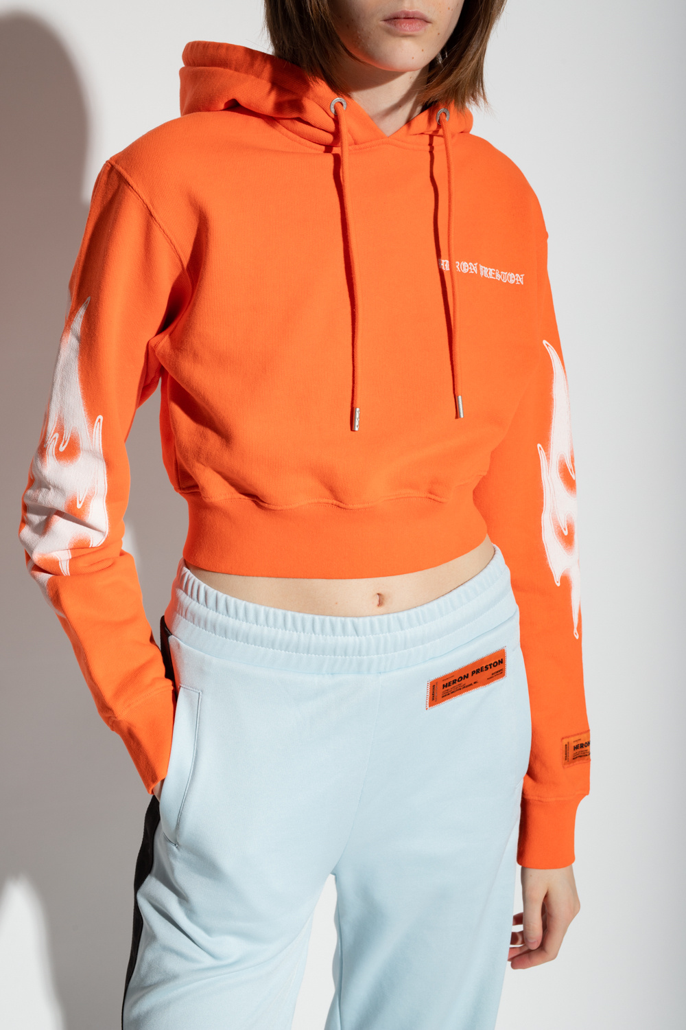 Heron Preston Cropped hoodie with print