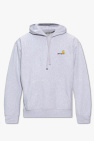 logo-print hooded sweatshirt Grigio