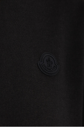 Moncler leather hoodie with logo