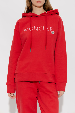 Moncler White-Organic cotton fleece hoodie